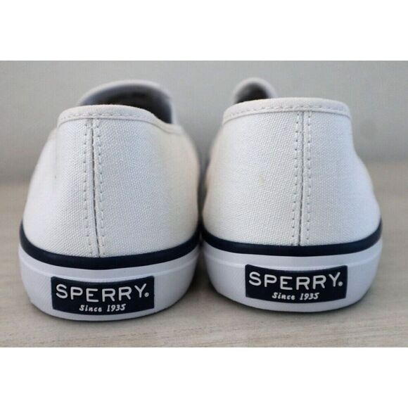 Sperry STS24341 Men's Sz 12 White Brooks Brothers Crest Canvas Slip-On Sneakers - Picture 2 of 7